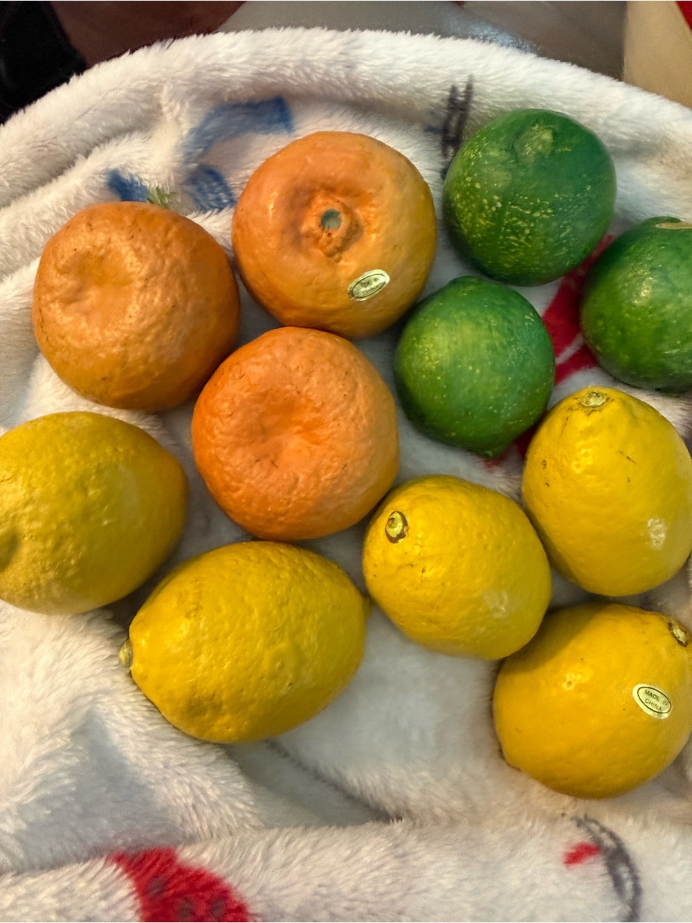 Decorative Citrus Fruit Display - Yellow, Orange, Green